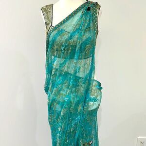 Pam Mehta pre stitched saree w/ petticoat size  0 NEW